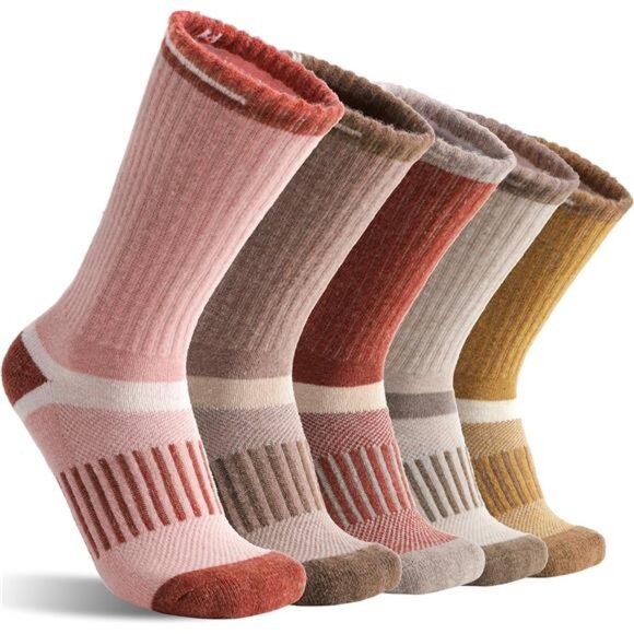 5 Pairs Merino Wool Hiking Thermal Socks